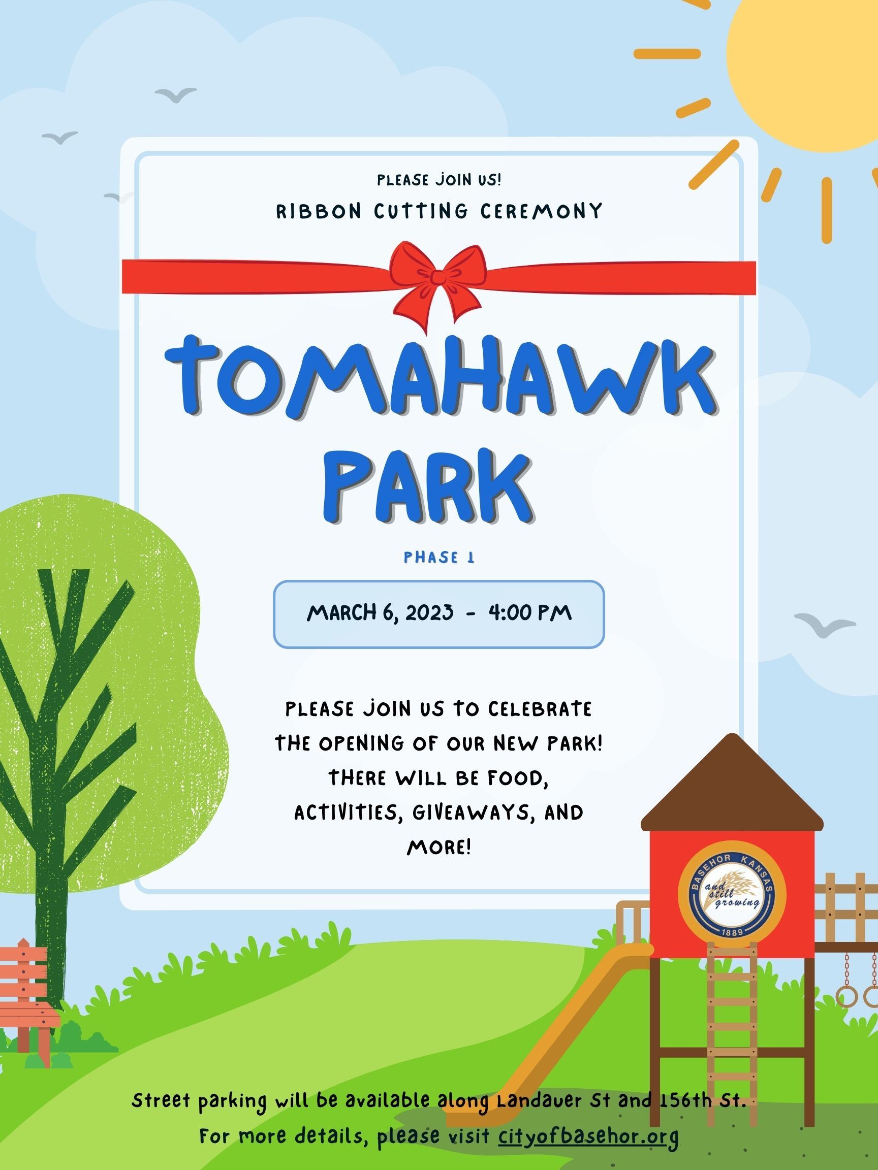 Tomahawk Park Ribbon Cutting Ceremony - City of Basehor - 3-6-2023